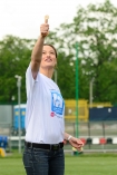 Podczas meczu Warsaw Eagles - Warsaw Spartans 1.06.2013 na stadionie Polonii gociem specjalnym bya Magdalena Rczka, ktra wykonaa rozpoczynajcy mecz rzut monet. N/z Magdalena Rczka